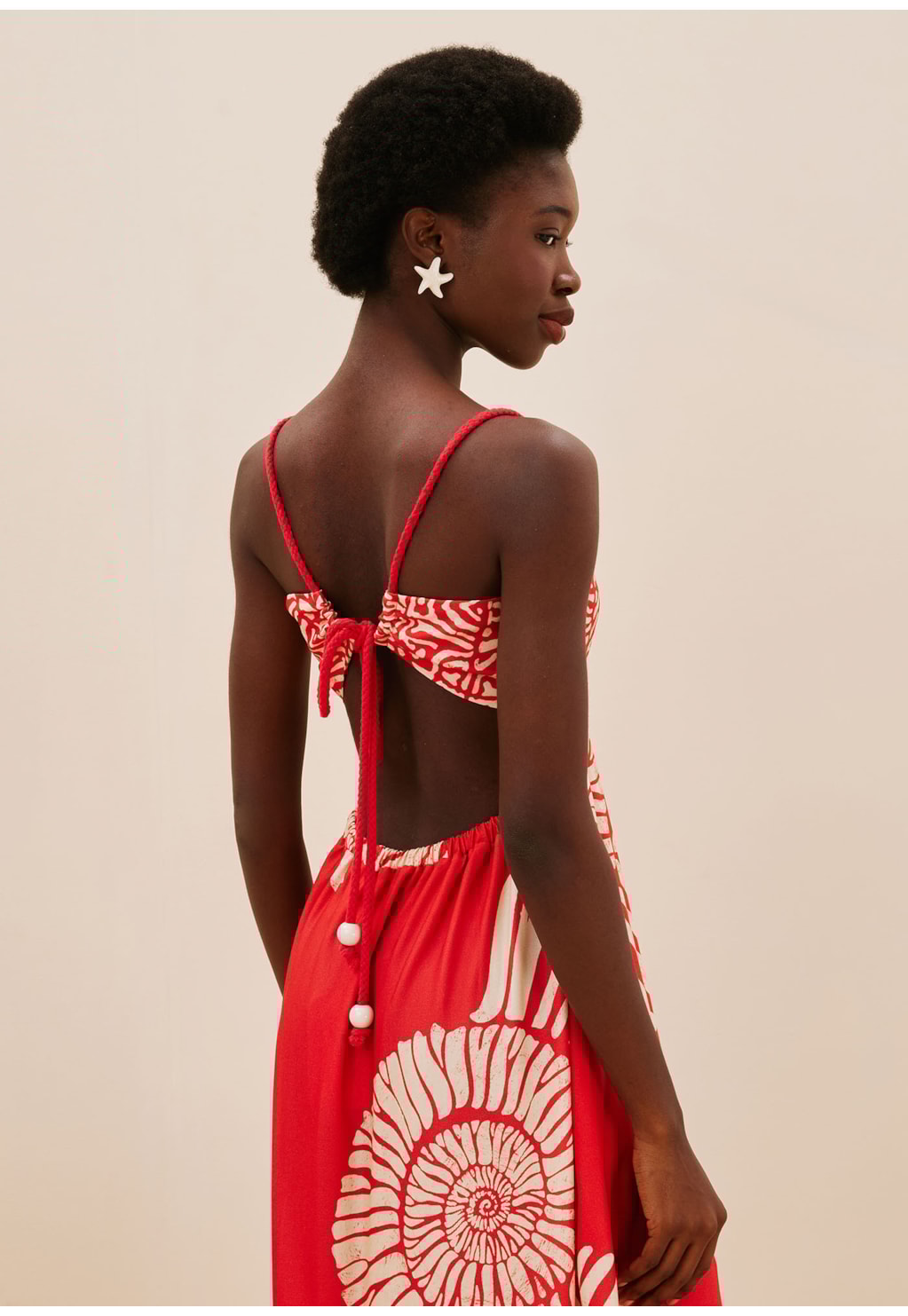 Vestido Transpasse Alça Corda Mix Estampas