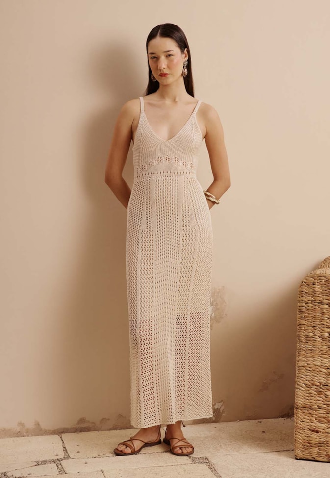 Vestido Tricot Rendado