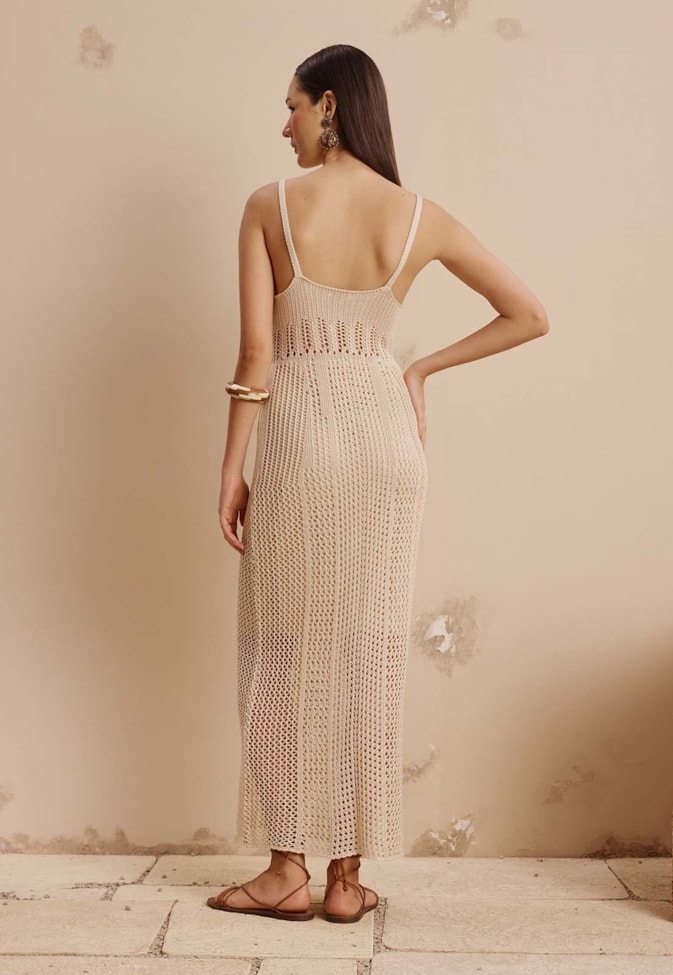 Vestido Tricot Rendado