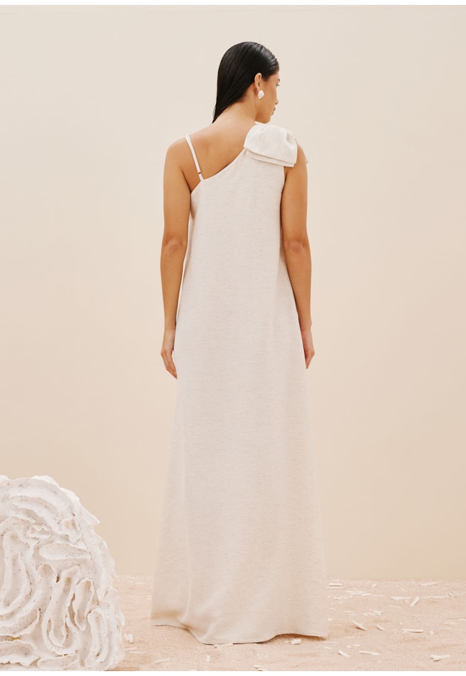 Vestido Um Ombro Só Babado Duplo