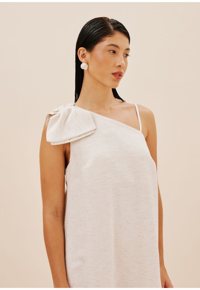 Vestido Um Ombro Só Babado Duplo