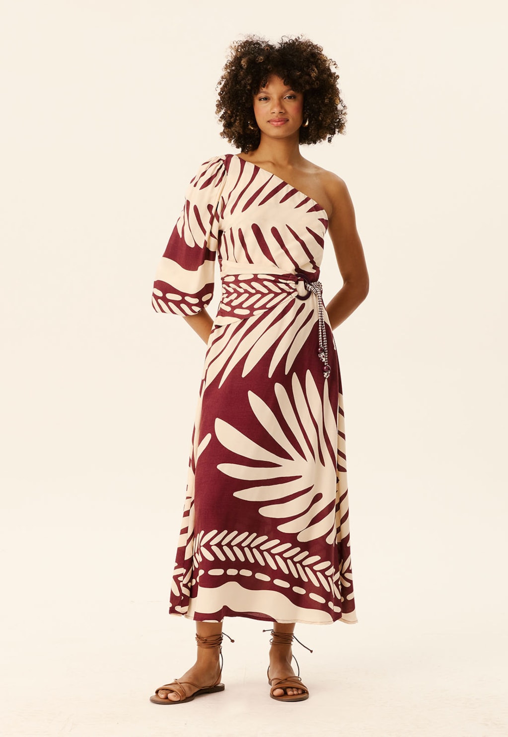 Vestido Um Ombro Só Estampado Maipú