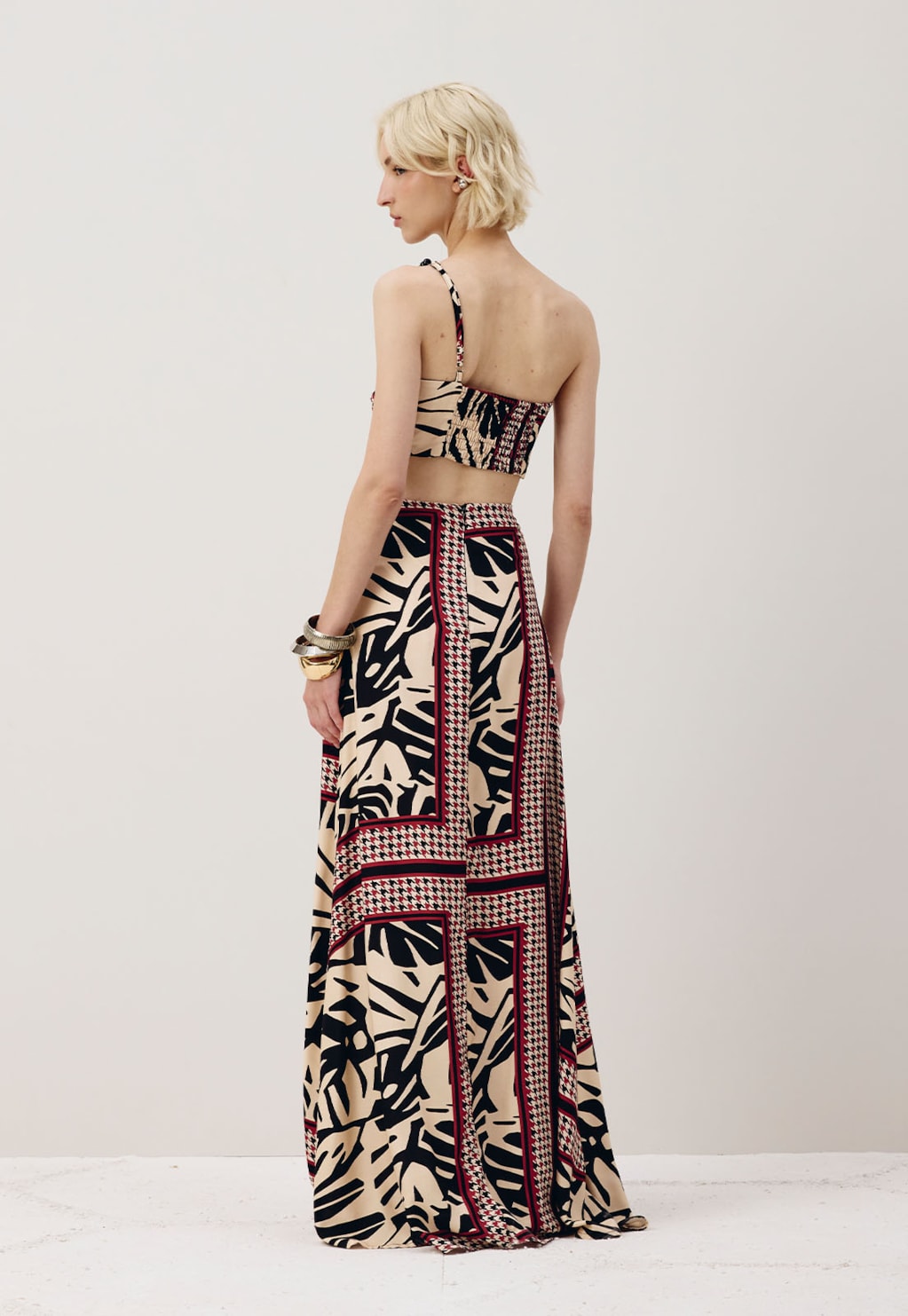 Vestido Uma Alça Estampado Costilla